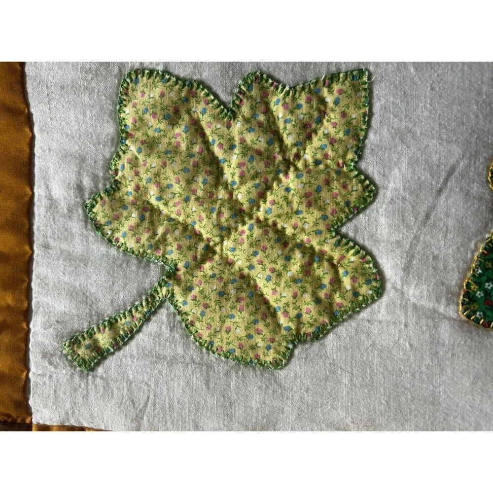Handmade Fall Autumn Leaf Patchwork Quilt 73x92 Vtg Twin -Queen Throw Rustic